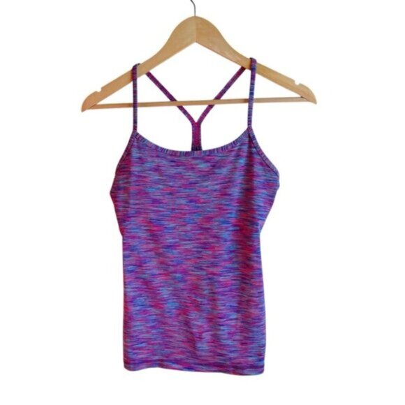 Lululemon Power Y Tank Size 6 Wee Are From Space Dye Purple Multi - Picture 2 of 11